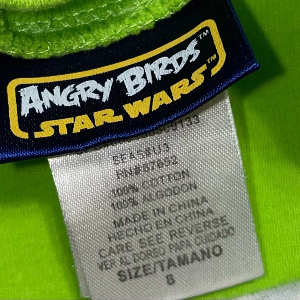 ANGRY BIRDS Boy's Green Star Wars Short Sleeve Pajama Top Size 8